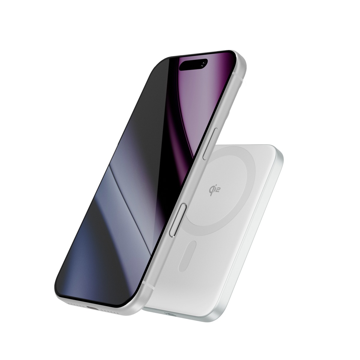 Epico UltraPack Qi2 Slim 8.6mm Draagbare Draadloze Magnetische Powerbank 5000mAh Zilver - 9915112100097