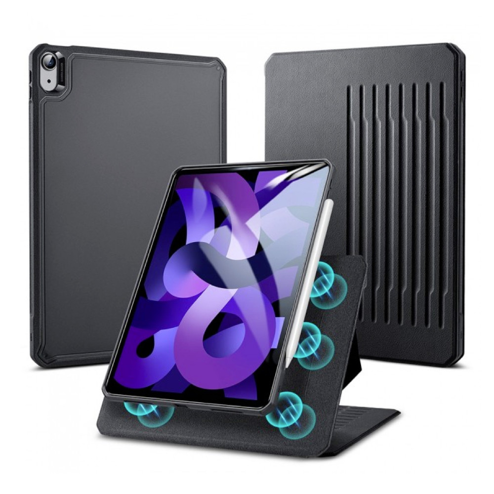 Apple iPad Air 4 10.9 (2020) Hoes - ESR - Sentry Serie - Kunstlederen Bookcase - Zwart - Hoes Geschikt Voor Apple iPad Air 4 10.9 (2020)