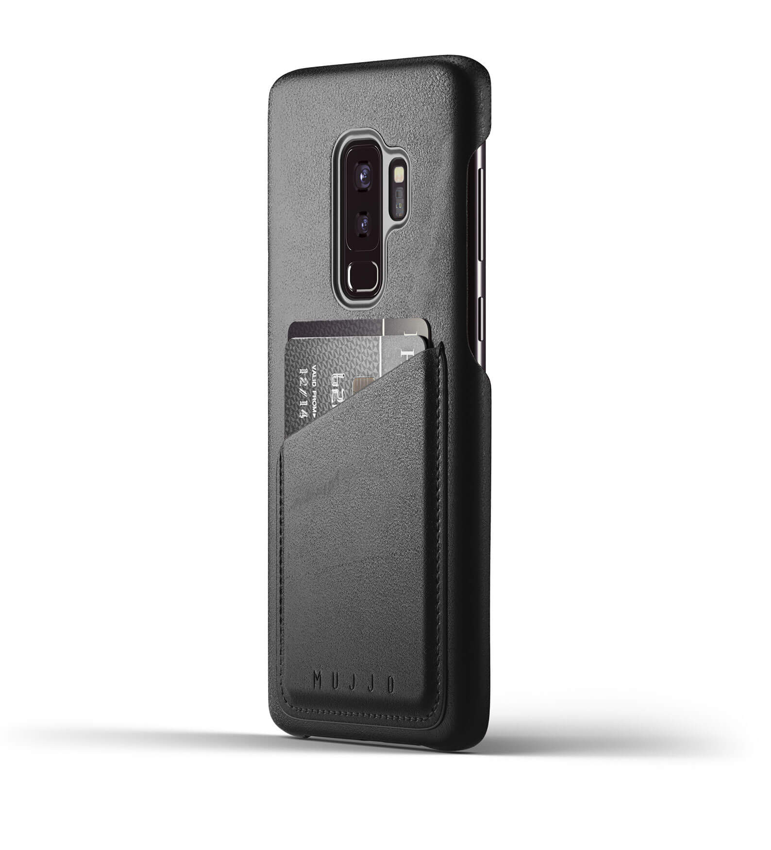 Mujjo Full Leather Wallet Case for Galaxy S9 Plus - Zwart