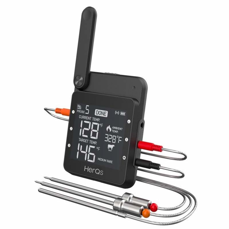 herQs - Professional - Keuken thermometer, barbecue, digitale, kerntemperatuur, vleesthermometer, Bluetooth, app, draadloos, meater, thermometer
