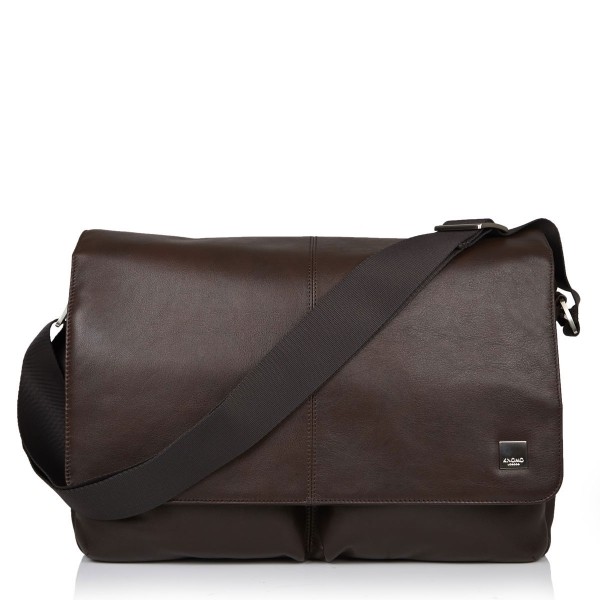 Knomo Kobe Messenger Bag V2 Leer Bruin knomo kopen in de aanbieding