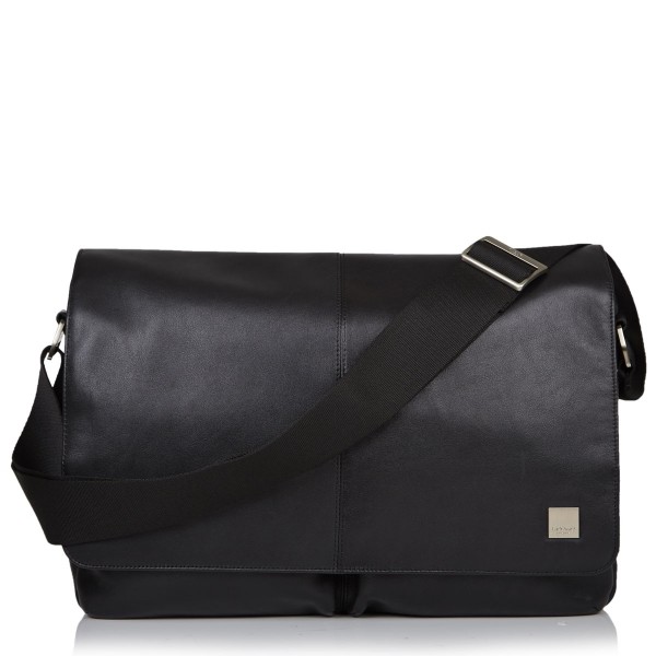 Knomo Kobe Messenger Bag V2 Leer Zwart knomo kopen in de aanbieding
