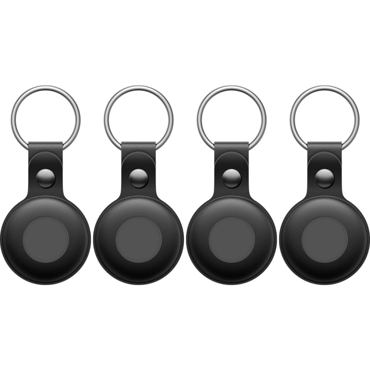 Lifemate Pochette en Cuir pour Life Tag (4-Pack) - Noir