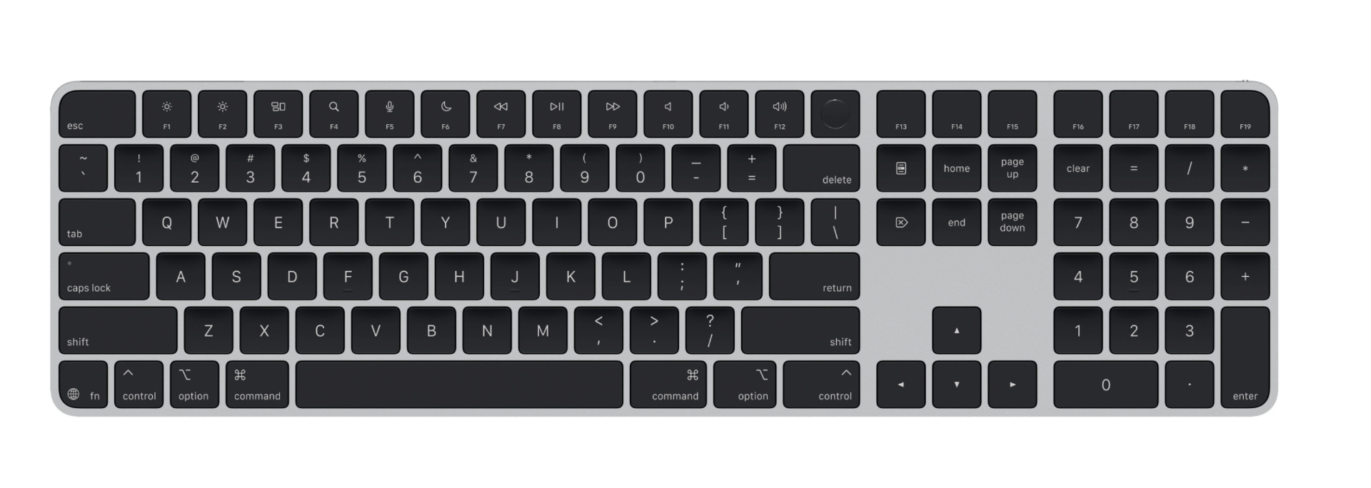 Apple Magic Keyboard avec Pavé Numérique et Touch ID QWERTY US - Noir