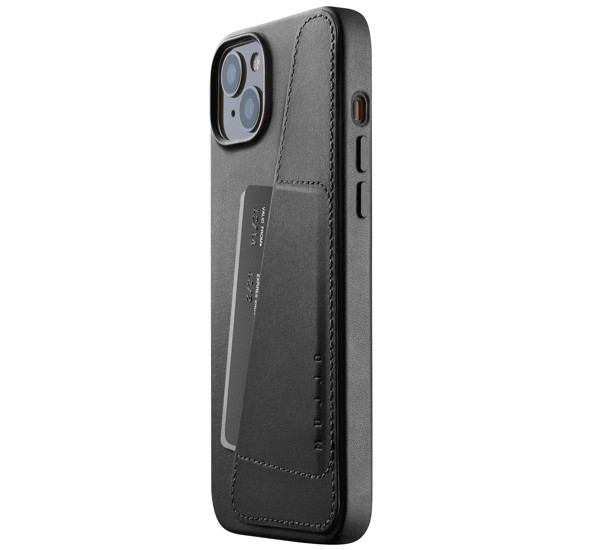 Mujjo Leather Wallet Case iPhone 14 Plus zwart