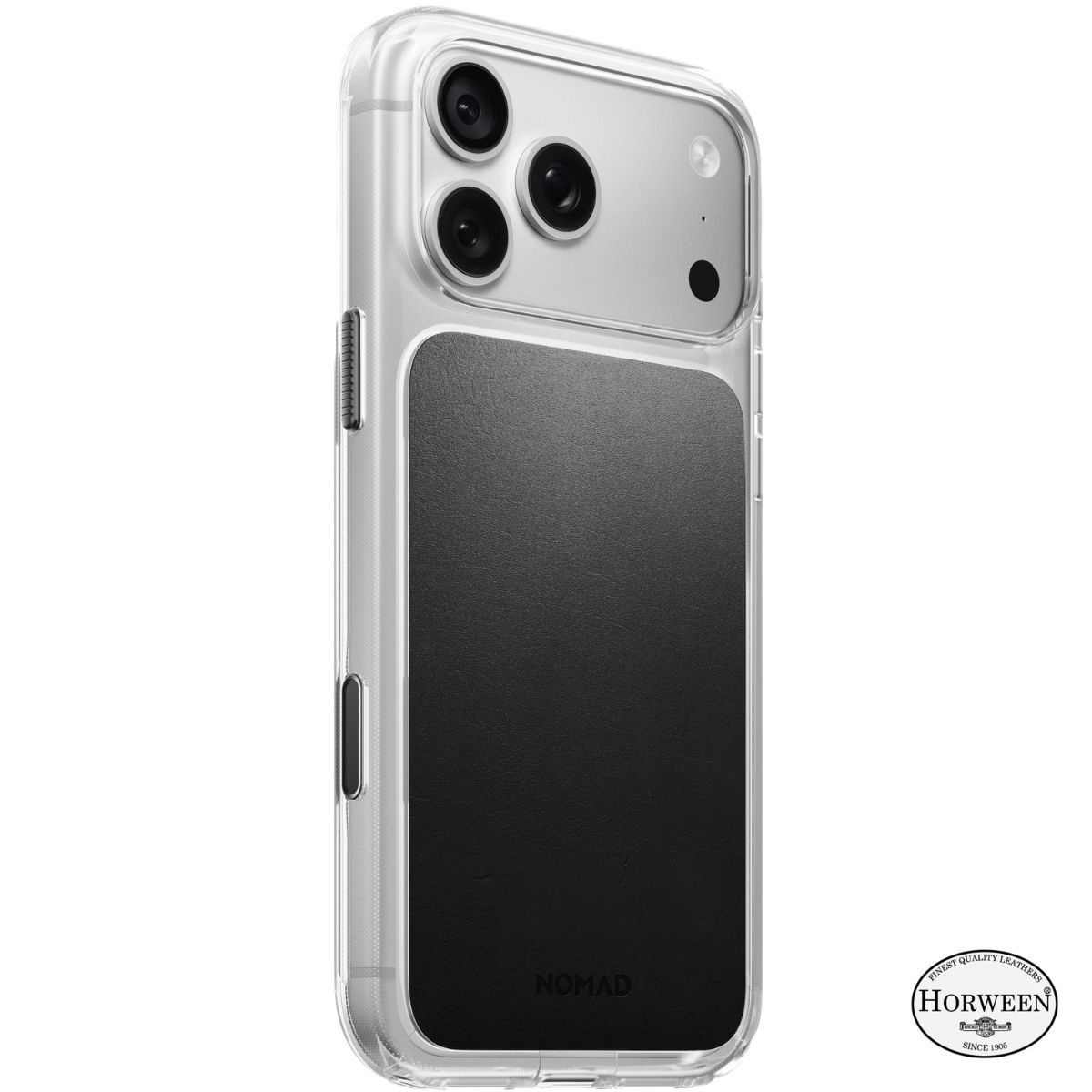 Nomad Transparant Leren Hoesje Horween iPhone 18 Pro Max Zwart - NM017767858