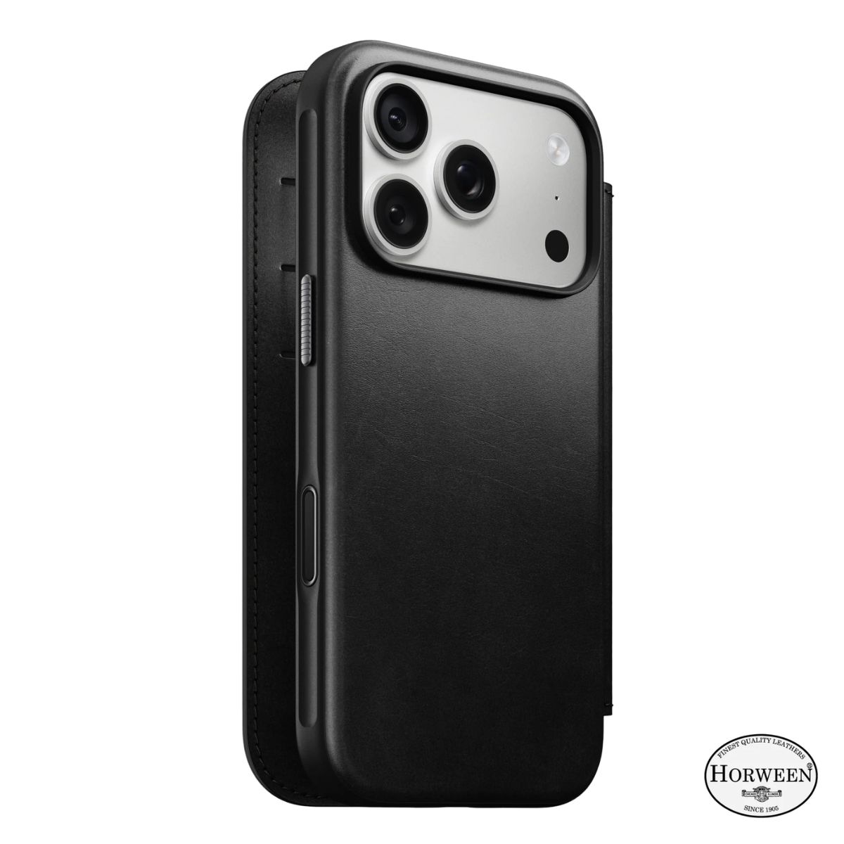 Nomad Modern Leren Folio Horween iPhone 18 Pro Zwart - NM009100858