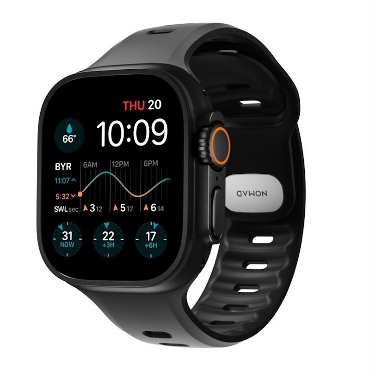Nomad Tempo Band Apple Watch Ultra 1/ 2/ 3 Zwart - NM011482858