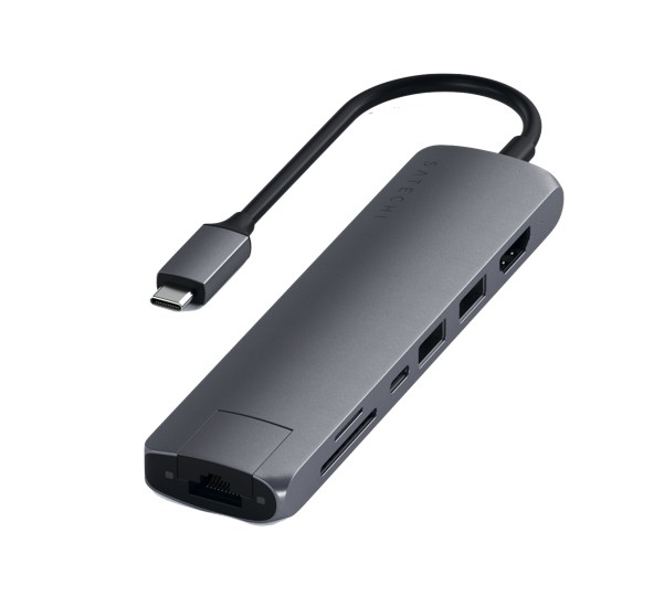 Satechi Adaptateur Type-C Multi-Port Hub 4K Ethernet Slim - Gris