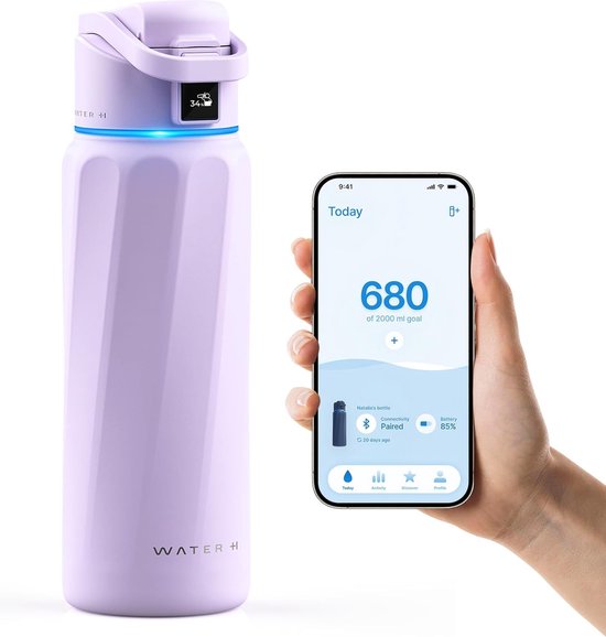 WaterH Boost Slimme Waterfles Paars