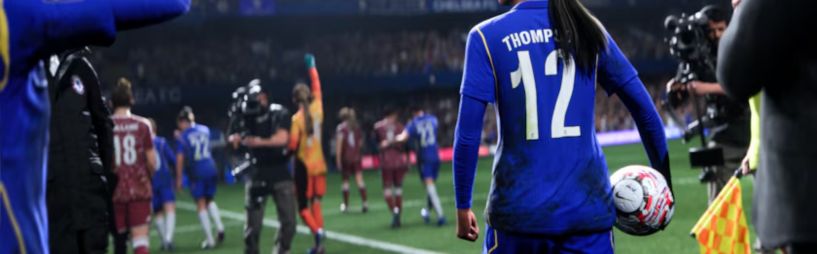 Corner-interface: set piece tactics-menu met gebogen aanleverlijn en kick-controls in beeld.