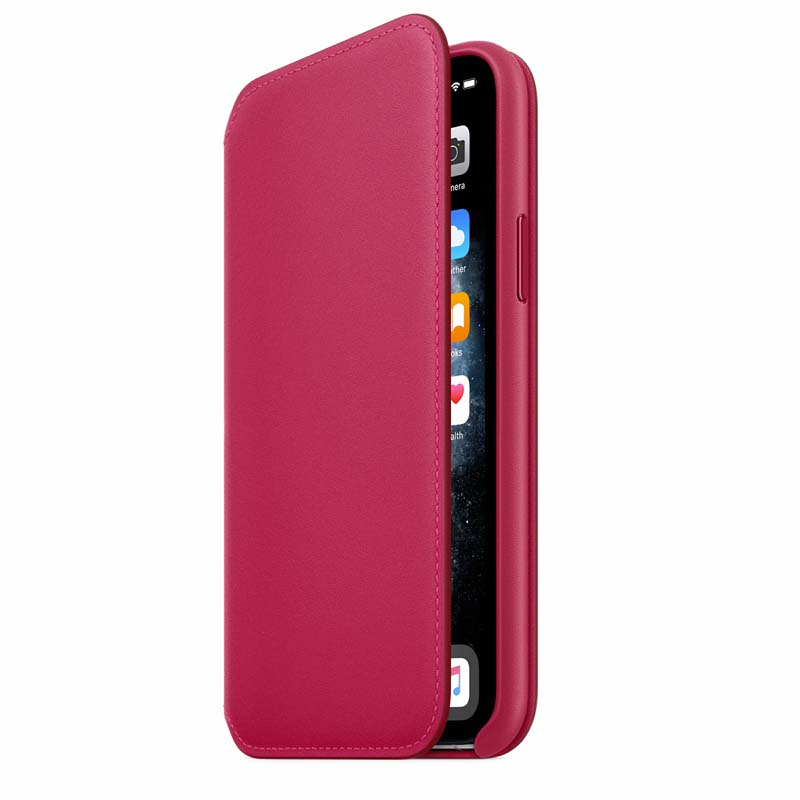 Apple leather Folio case iPhone 11 Pro Raspberry