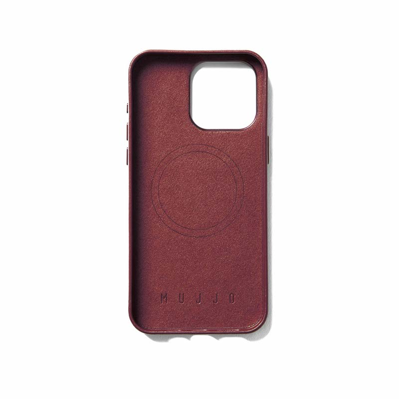 Mujjo Leather Case with MagSafe iPhone 15 Pro bordeaux