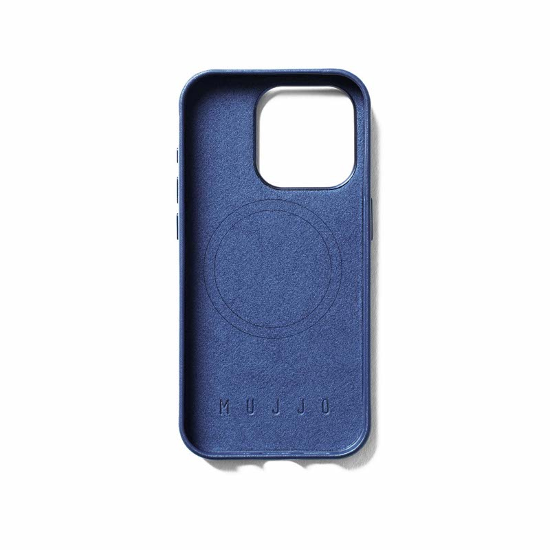 Mujjo Leather Case with MagSafe iPhone 15 Pro blauw
